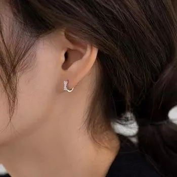 Yousheng 1 пара маленьких сережек-колец с бантом, украшением в форме круга, стразами, хрящевыми украшениями для ушей, легкие серьги из сплава для выпускного вечера, свиданий, поездок на работу Bowknot