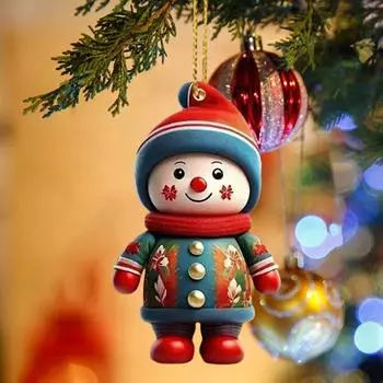 Yousheng 1 пара мультяшных фигурок, подвеска, легко подвешиваемая, акриловые рождественские украшения, красочная многоразовая подвеска для праздничного домашнего декора, рождественская елка C