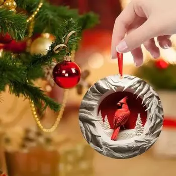 Yousheng 1 пара рождественских украшений, подвесные подвески со шнурком, легко подвешиваемые, Санта-Клаус, дизайн лося, акриловые елочные украшения A