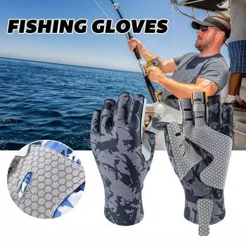 Yousheng 1 пара рыболовных перчаток, супер мягкие, эластичные, износостойкие, устойчивые к ультрафиолетовому излучению, солнцезащитные перчатки, снаряжение для кемпинга M небесно-голубой