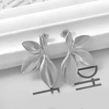 Yousheng 1 пара сережек-гвоздиков с золотым листом, летние позолоченные серьги-гвоздики для повседневной носки, банкета, танцев, ювелирных изделий в подарок серебряный