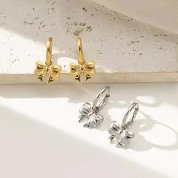 Yousheng 1 пара сережек-обнимашек с бантом, титановые стальные украшения для ушей, подарочные серьги-кольца, выпускные, свидания, свадьба, серьги серебряный