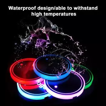 Yousheng 1 пара светящихся подставок для автомобиля, умное сенсорное перезаряжаемое освещение, 3 режима, 7 цветов, цикличное дыхание, подсветка, светодиодные подставки для автомобилей, подстаканники