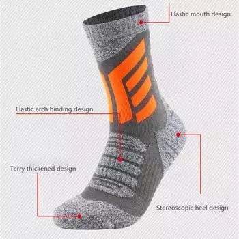 Yousheng 1 пара теплых лыжных носков для женщин и мужчин, толстые утепленные зимние носки для ботинок, влагоотводящие, противоскользящие, дышащие, спортивные носки для снега на открытом воздухе оранжевый