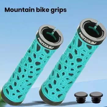 Yousheng 1 пара велосипедных ручек с заглушками Эргономичный дизайн Нескользящая амортизирующая односторонняя блокировка крышки руля Аксессуары для велосипеда красный