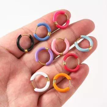 Yousheng 1 пара женских серег-колец с геометрическим узором, однотонные серьги для юбки, повседневная одежда, ювелирные изделия, подарок светло-синий