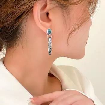 Yousheng 1 пара женских серег в стиле бохо, искусственная бирюза, винтажный стиль, ювелирные изделия, искусственный агат, гравировка, круглые серьги-кольца, выпускные серьги для путешествий красный