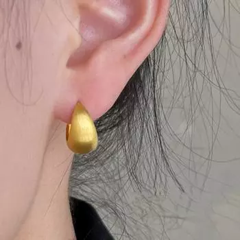 Yousheng 1 пара женских сережек-хаги из матового металла в стиле ретро во французском стиле с гальваническим покрытием, однотонные, C-образные, повседневные, выпускные, короткие серьги, украшения для ушей серебряный