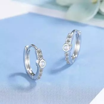 Yousheng 1 пара женских сережек-хаги, регулируемые геометрические круглые серьги-кольца со стразами, украшения для свиданий, вечеринок и поездок на работу серебряный