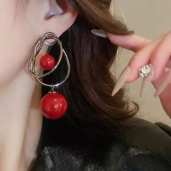 Yousheng 1 пара женских сережек-капель, геометрические круглые шарики, искусственный жемчуг, висячие серьги, ювелирные изделия