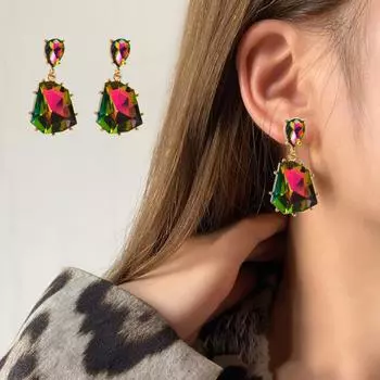 Yousheng 1 пара женских сережек-капель неправильной формы в богемном стиле, многогранные, выпускные, коктейльные, вечерние, висячие серьги, украшения для ушей, висячие серьги