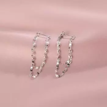 Yousheng 1 пара женских сережек с цепочкой и кисточками, двухслойные, легкие, гладкие, медные, висячие серьги для выпускного вечера, свидания, официального банкета серебряный