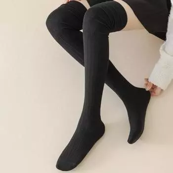 Yousheng 1 пара женских зимних носков, плюшевые носки длиной до бедра, нескользящие, однотонные, теплые, утолщенные чулки, теплые носки с начесом для различных случаев серый