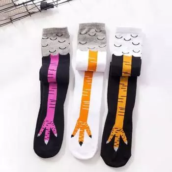 Yousheng 1 пара зимних чулок длиной до колена, носки с куриными ножками, персонализированные носки с рисунком на Хэллоуин, рождественские события, чулочно-носочные изделия фиолетовый