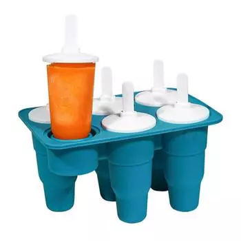 Yousheng 1 набор формочек для мороженого на палочке, складная силиконовая форма с антипригарным покрытием, 6 ячеек, замораживатель сока, мороженица для детей жёлтый