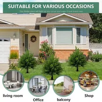 Yousheng 1 шт./2 шт. 23-дюймовый искусственный кипарис, топиарий, устойчивый к ультрафиолетовому излучению, искусственные кустарники с шипами для земли, искусственные кедровые кусты для декора сада переднего крыльца 1pc