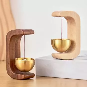 Yousheng 1 шт./2 шт. Деревянный колокольчик в форме буквы С, магнитный присоска, дверной колокольчик для владельцев магазинов, открывающий дверь, минималистичный колокольчик для домашнего сада