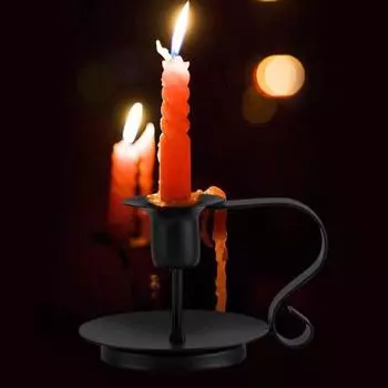 Yousheng 1 шт/2 шт железный подсвечник винтажный конический подсвечник с изогнутой ручкой черный покрытый подсвечник для центрального украшения стола 2pcs