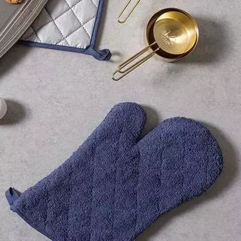 Yousheng 1 шт. утепленная перчатка дышащая нескользящая хлопковая подвесная прихватка для кухни чёрный