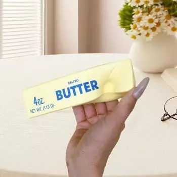 Yousheng 1Pc/2Pcs Butter Stick Slow Rising Squeeze Toy Salted Butter Bar Slow Rising Figure Stress Relief Fidget Toy for Anxiety Relief Hand Relax 1pc