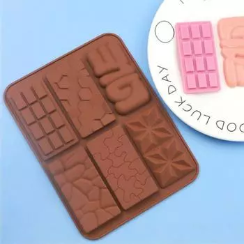 Yousheng 1Pc/2Pcs Dubai Chocolate Silicone Mold 6-Cavity Deep Chocolate Form Толстая форма для конфет для наполнения орехов кнафе 1pc