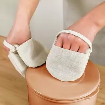 Yousheng 1Pc Insulated Gloves Small Anti-Skid Design Cotton Flax Washable Kitchen Heat Resistant Gloves for Home светло-желтого