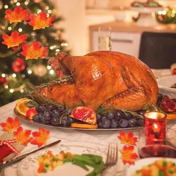 Yousheng 200Pcs Fall Artificial Maple Leaves Autumn Fake Maple Leaves for Halloween Thanksgiving Wedding Decoration