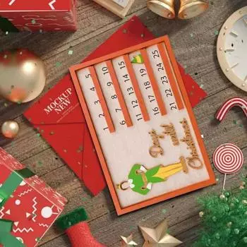 Yousheng 2024 Advent Calendar Wooden Advent Calendar Seasonal Tabletop Wall Ornament 25 Days Christmas Countdown Calendar Gift for Family Friends A