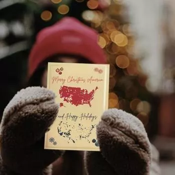 Yousheng 2024 Presidential Election Greeting Cards Merry Christmas America Card US Election Christmas Greeting Cards for Family Friends Colleagues 1pc