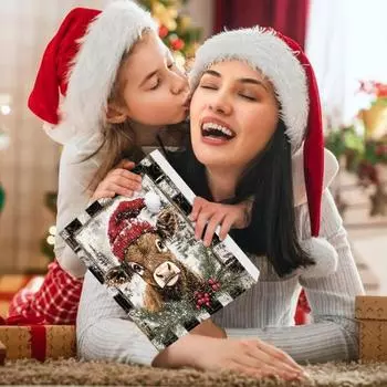 Yousheng 2024 Рождественский Адвент-календарь для девочек 24-дневный Рождественский обратный отсчет Подвеска Детское праздничное украшение с милыми мультяшными изображениями Подарок