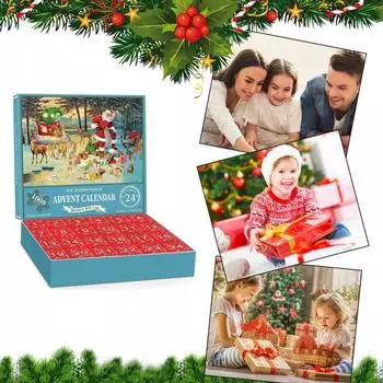 Yousheng 2024 Рождественский пазл Адвент-календарь 1008 Санта-Снеговик Пазлы для детей и взрослых Обратный отсчет до Рождества Пазлы