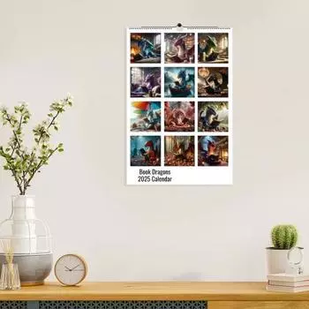 Yousheng 2025 Книга Дракон Календарь Забавный Дракон Чтение Книга Ежемесячный Планировщик Настенный Календарь Домашний Офис Подвесной Ежемесячный Календарь Dragon