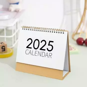 Yousheng 2025 Настольный календарь Маленький настольный календарь с двойной спиралью, ежемесячный календарь, ежедневник, маркировка событий, настольный календарь для домашнего офиса, школы S
