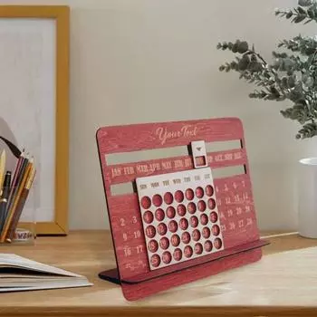 Yousheng 2025 Perpetual Calendar Деревянный настольный календарь на 12 месяцев Настольный слайдер-календарь для домашнего офиса, школы, декора M белый