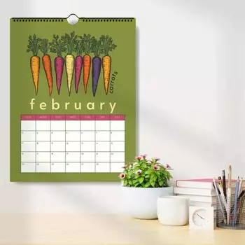 Yousheng 2025 Seasonal Produce Calendar 12 Monthly Fruits Vegetables Calendar Four Seasons Monthly Planner Calendar for Home Office Decor A4