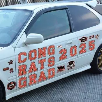 Yousheng 2025 Выпускной Магниты на автомобиль Поздравления Выпускной Магнитные наклейки Выпускной Тематические декоративные магниты для гаражных ворот Холодильник фиолетовый