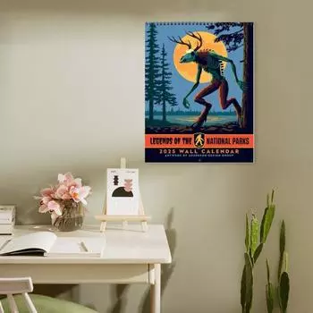 Yousheng 2025 Wall Calendar 12 Posters of Fictional Creatures Wall Hanging Decoration Monthly Daily Planner for Appointments Notes And To-Do List A