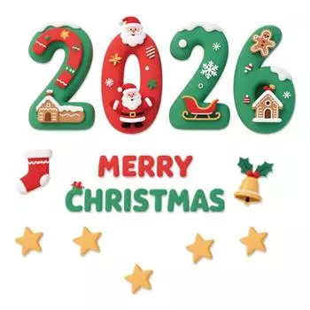 Yousheng 2026 Рождественские наклейки на окна Дед Мороз Снежинка Звезда Узор Стекло Рождественские наклейки Внутреннее Праздничное Украшение зелёный