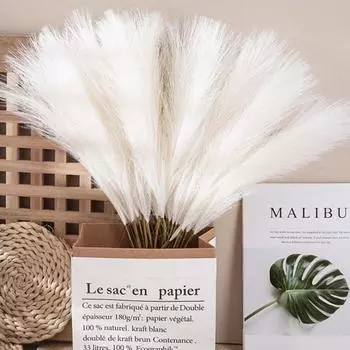 Yousheng 20 шт., имитация растения без полива, реалистичная 55 см, искусственная пампасная трава, зеленое растение, украшение для дома светло-фиолетовый