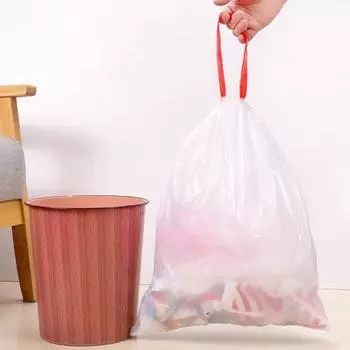 Yousheng 20 шт./рулонный мешок для мусора герметичный прочный несущий шнурок с завязками одноразовый портативный автоматический закрывающийся мешок для мусора канцелярские товары синий