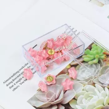 Yousheng 20 шт. Звездные блестящие кнопки-кнопки с коробкой для хранения, блестящие кнопки для доски объявлений, пробковой доски, фотостены для офиса или дома жёлтый