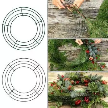 Yousheng 20 см/25 см металлический обруч венок каркас проволочное кольцо держатель для цветочной гирлянды DIY принадлежности для изготовления венков для фестиваля свадебной вечеринки 20cm 1pc зелёный