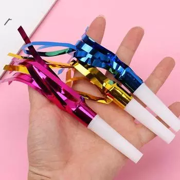 Yousheng 24 шт. праздничные гудки с блестками и металлической бахромой, новогодние гудки, свистки для вечеринок, сувениры на день рождения, выпускной, Рождество