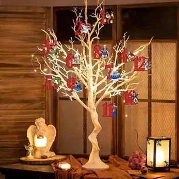 Yousheng 24 шт. рождественских деревянных подвесок, набор из 12 рождественских украшений, винтажные деревенские подвесные подвески для украшения каминной полки A