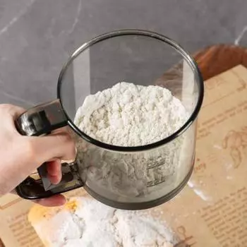 Yousheng 250 мл пластиковый стаканчик сито для муки с мелкой сеткой, простое в использовании, чистое, ручное, многофункциональное, компактное сито для муки 250ml