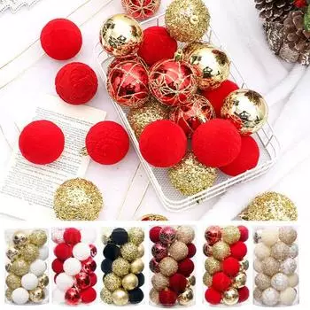 Yousheng 25 шт./компл. Рождественские шары сверкающие блестки яркие цветные пенопластовые украшения елочные украшения праздничные принадлежности C