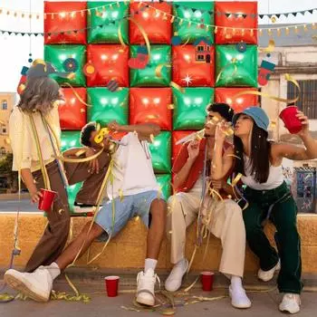 Yousheng 25 шт. квадратных фольгированных металлических шаров, двухсторонние воздушные шары, настенный туннель, свадебный выпускной фон, арка, гирлянда, комплект для вечеринки по случаю дня рождения E