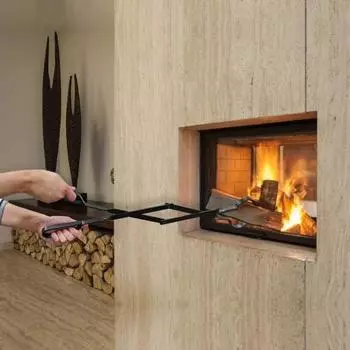 Yousheng 26-дюймовые щипцы для камина Сверхмощный железный захват для бревен Пинцет для бревен Коготь для бревен с длинной ручкой Щипцы для дров Аксессуары для камина для внутреннего и наружного использования чёрный