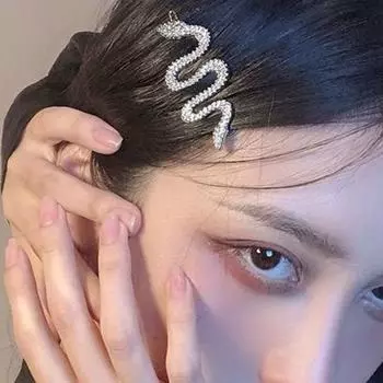 Yousheng 2/4 шт. заколка для волос в форме змеи, декоративная металлическая заколка для волос, простая в использовании одной рукой, повседневные вечерние аксессуары для волос на китайский Новый год серебряный