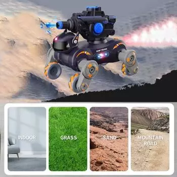 Yousheng 2.4GHz пульт дистанционного управления робот собака с распылителем музыки свет вода пули шутер умная механическая собака малышей 4WD RC трюк собака автомобиль игрушка зелёный